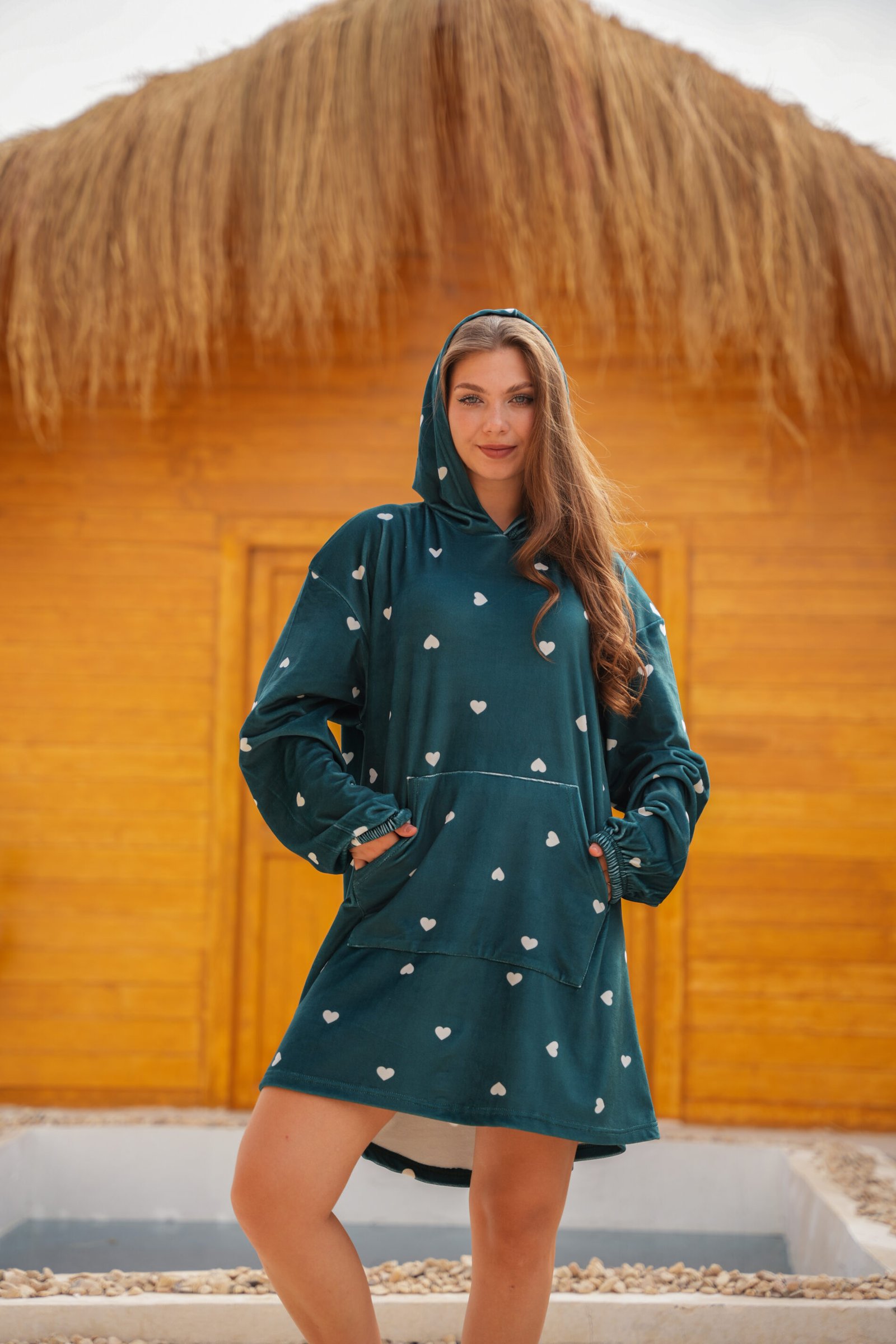 Green Hearts  Blanket