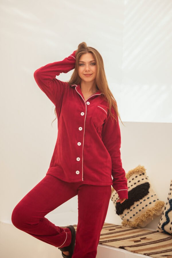 Soft Rib Velvet Set - maroon, 2XL From 80kg to 95kg