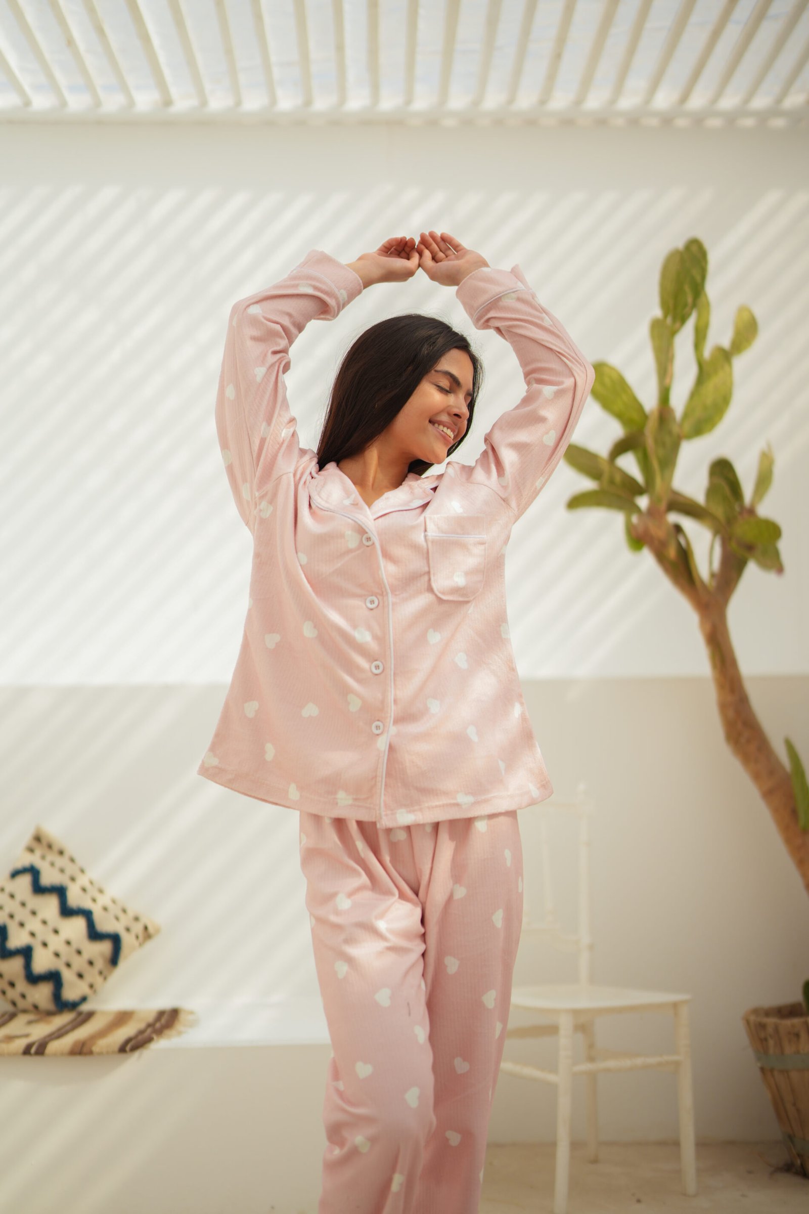 Cozy Heart Velour Pajama Set
